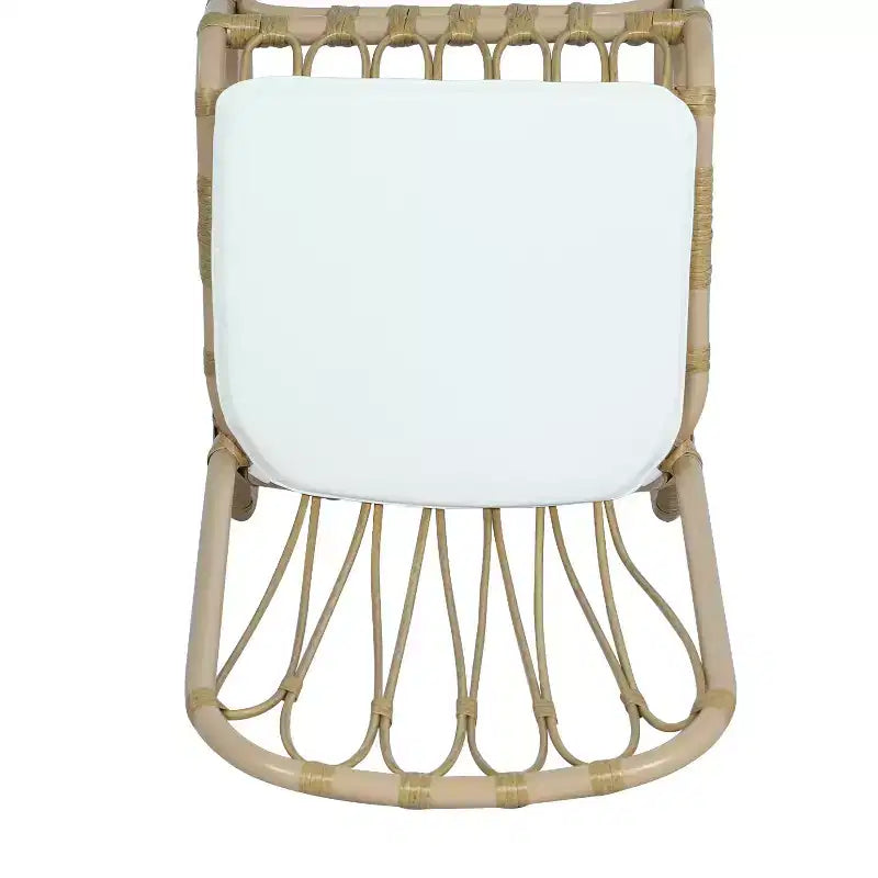 Set of 2 Outdoor PE Wicker Dining Chairs with Washable Cushion, Natural Rattan for Patio, Garden