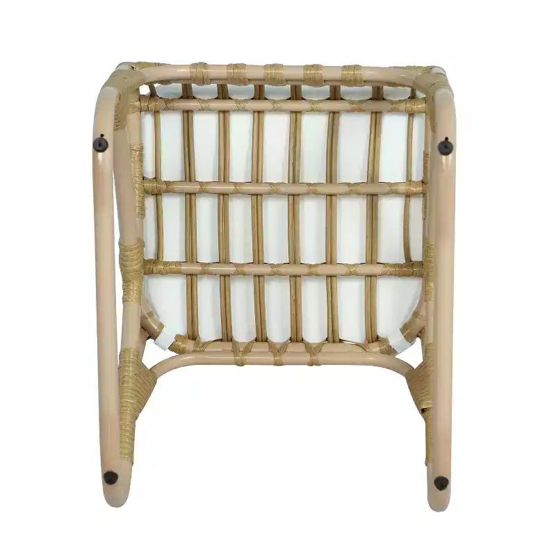 Set of 2 Outdoor PE Wicker Dining Chairs with Washable Cushion, Natural Rattan for Patio, Garden