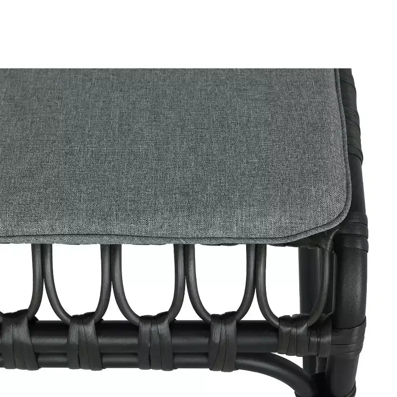 Set of 2 Outdoor PE Wicker Dining Chairs with Washable Cushion, Gray Rattan for Patio, Garden