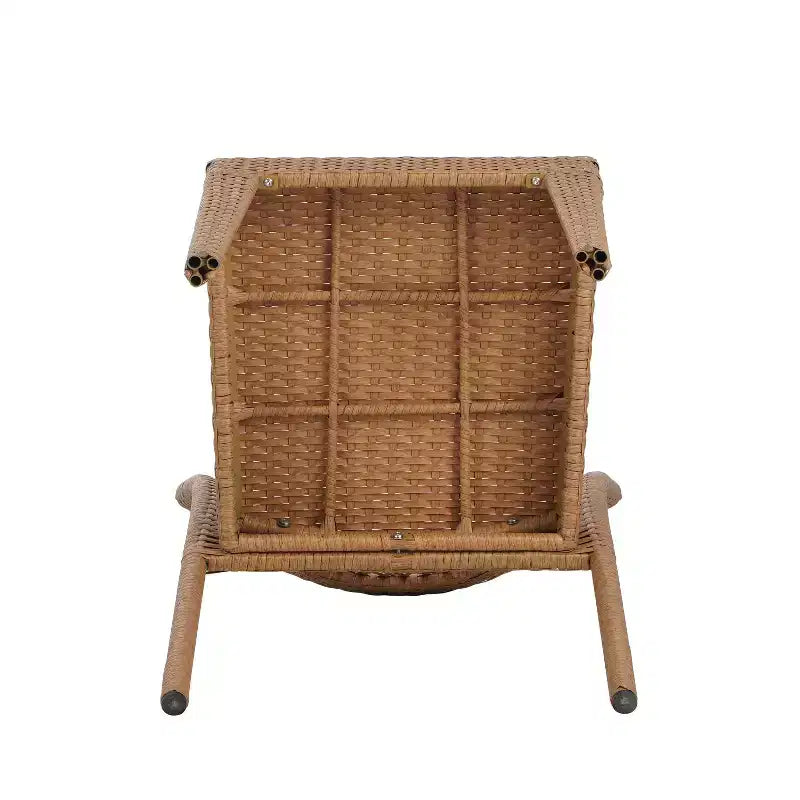 Set of 2 Stackable Side Chairs, KD Design, Light Brown, Space-Saving for Kitchen & Dining
