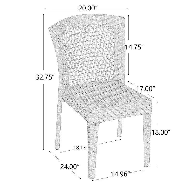Set of 2 Stackable Side Chairs, KD Design, Light Brown, Space-Saving for Kitchen & Dining