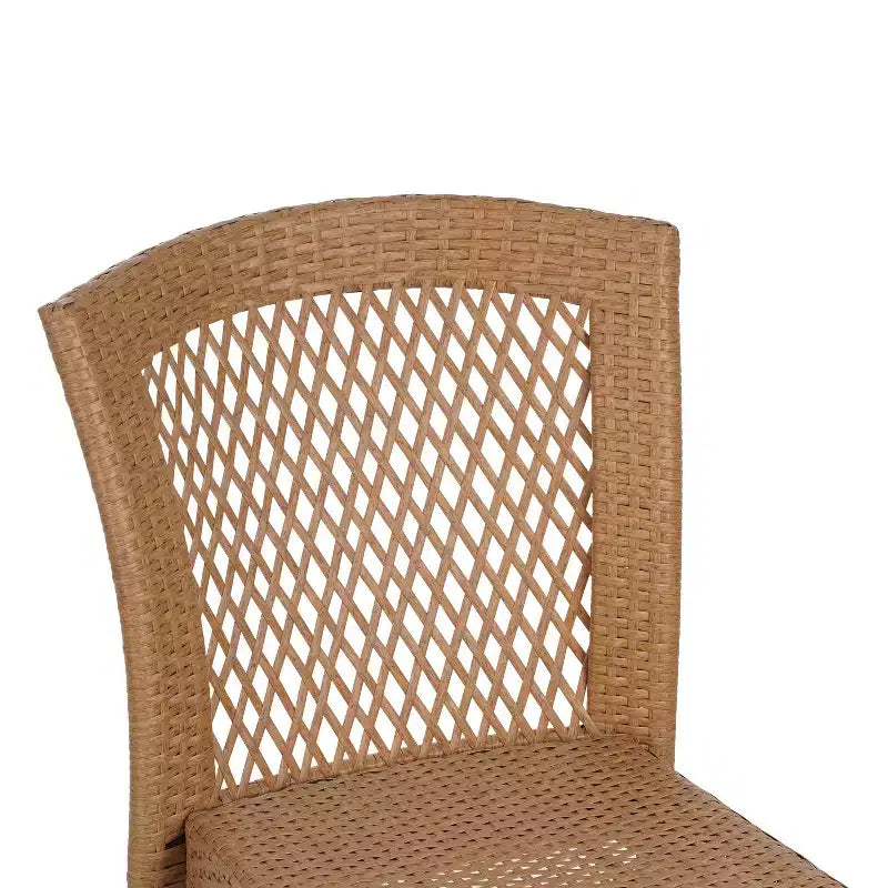 Set of 2 Stackable Side Chairs, KD Design, Light Brown, Space-Saving for Kitchen & Dining