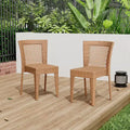 Set of 2 Stackable Side Chairs, KD Design, Light Brown, Space-Saving for Kitchen & Dining