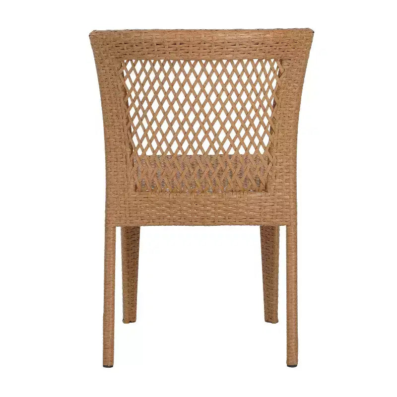 Set of 2 Stackable Side Chairs, KD Design, Light Brown, Space-Saving for Kitchen & Dining
