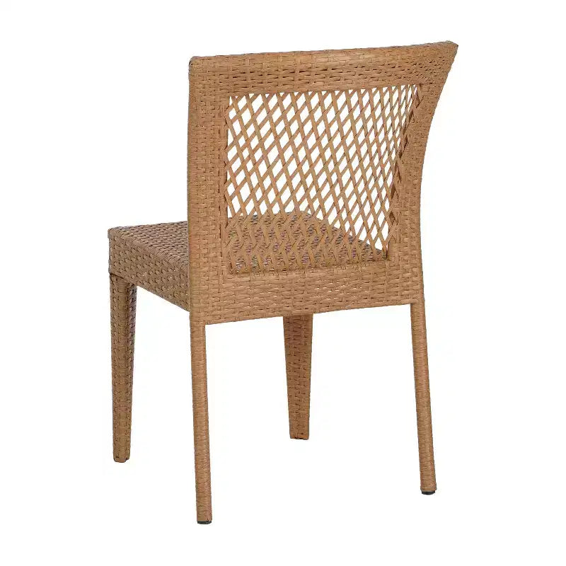 Set of 2 Stackable Side Chairs, KD Design, Light Brown, Space-Saving for Kitchen & Dining