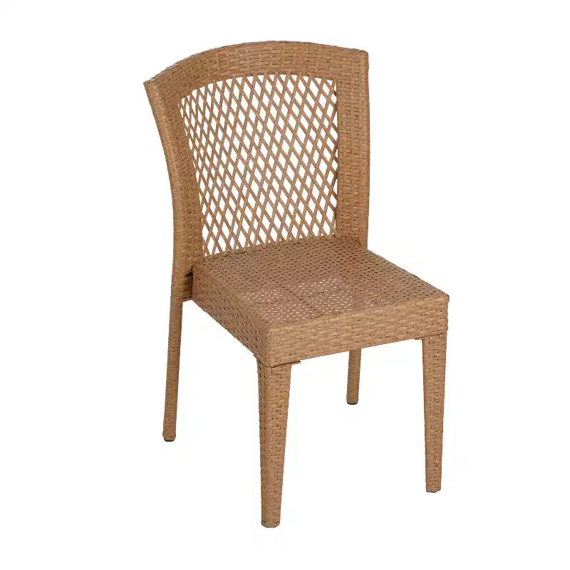 Set of 2 Stackable Side Chairs, KD Design, Light Brown, Space-Saving for Kitchen & Dining