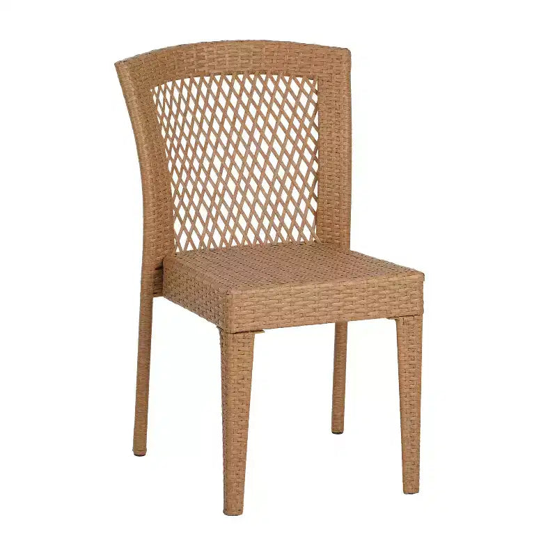 Set of 2 Stackable Side Chairs, KD Design, Light Brown, Space-Saving for Kitchen & Dining