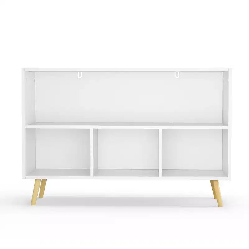 Kids Bookshelf with Collapsible Fabric Drawers, Toy Storage Cabinet Organizer, White and Pink