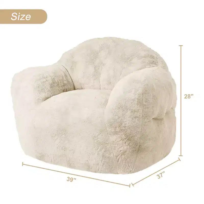 Extra Large Bean Bag Chair for Bedroom & Living Room, Memory Foam Fill, Beige