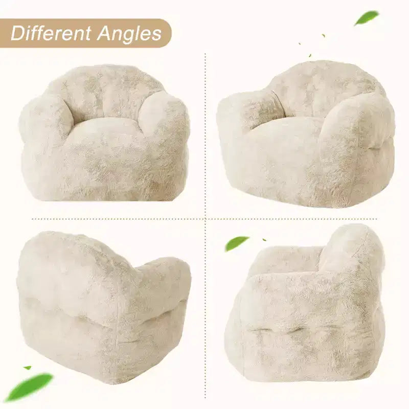 Extra Large Bean Bag Chair for Bedroom & Living Room, Memory Foam Fill, Beige