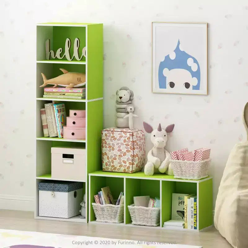 5-Cube Reversible Bookcase, Open Shelf Display Rack, Horizontal or Vertical