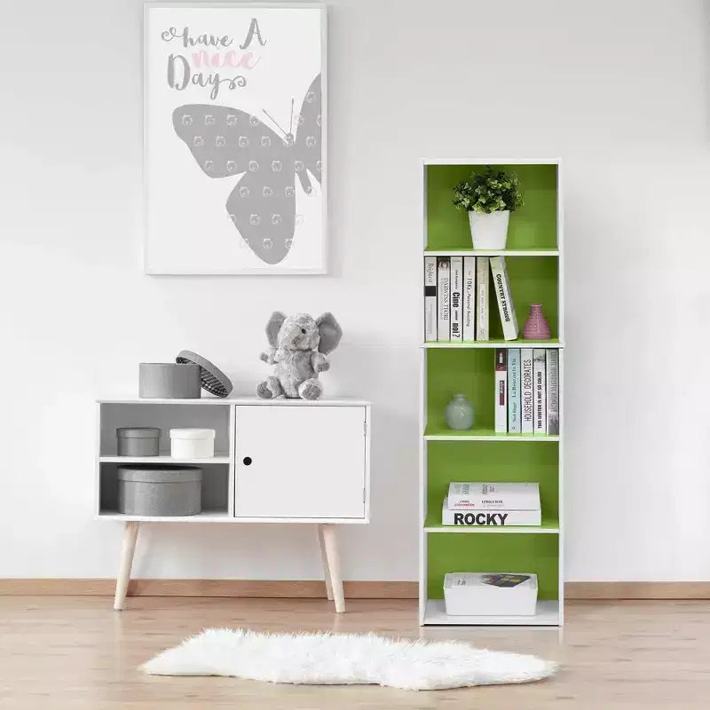 5-Cube Reversible Bookcase, Open Shelf Display Rack, Horizontal or Vertical