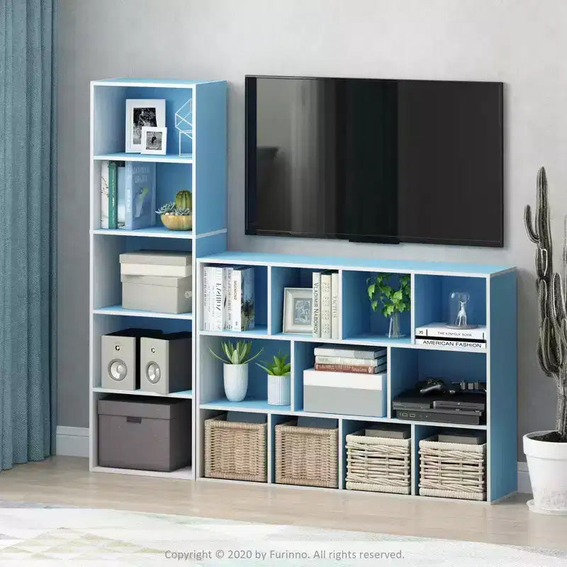 5-Cube Reversible Bookcase, Open Shelf Display Rack, Horizontal or Vertical