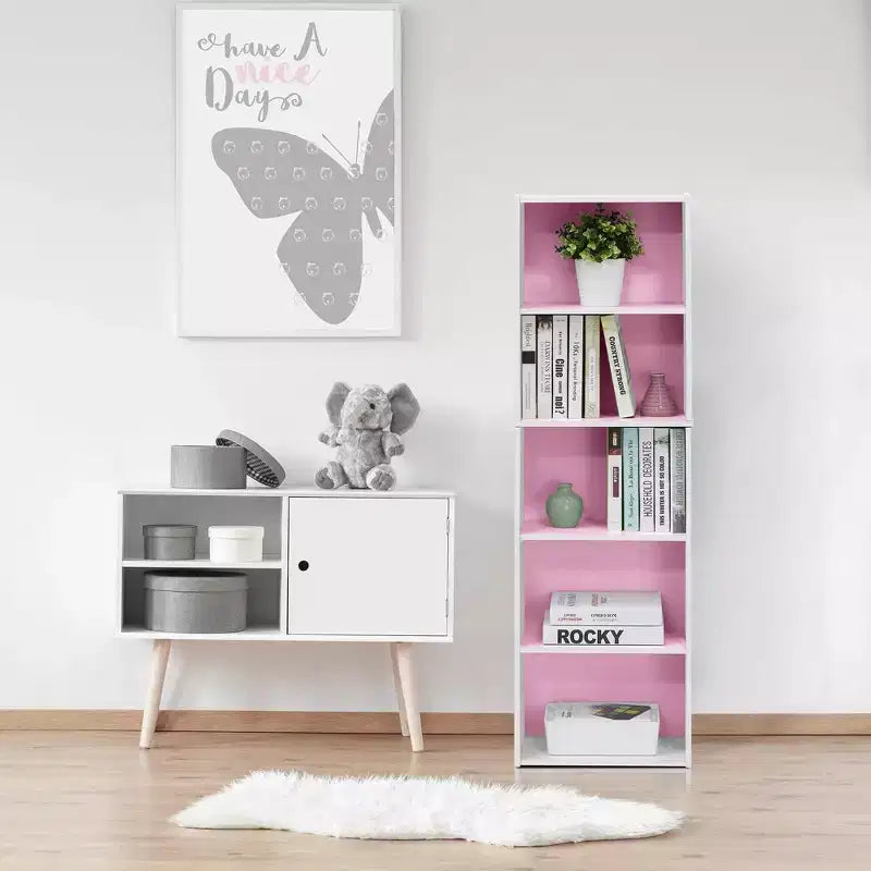5-Cube Reversible Bookcase, Open Shelf Display Rack, Horizontal or Vertical