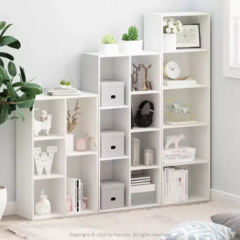 5-Cube Reversible Bookcase, Open Shelf Display Rack, Horizontal or Vertical
