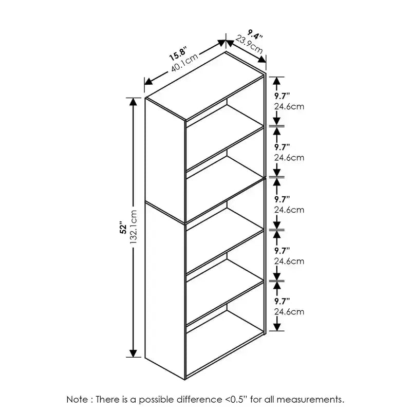 5-Cube Reversible Bookcase, Open Shelf Display Rack, Horizontal or Vertical