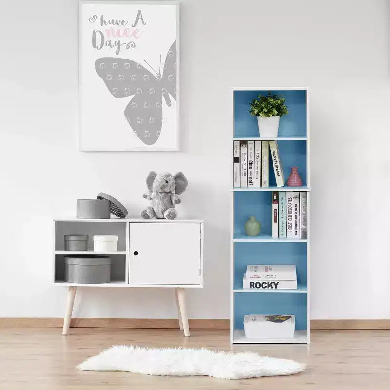 5-Cube Reversible Bookcase, Open Shelf Display Rack, Horizontal or Vertical