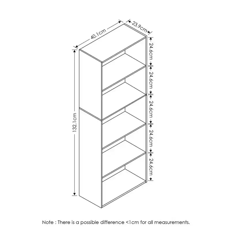 5-Cube Reversible Bookcase, Open Shelf Display Rack, Horizontal or Vertical
