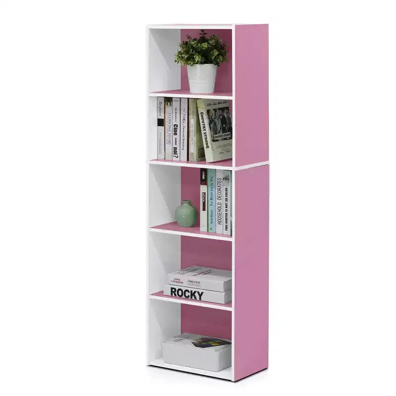 5-Cube Reversible Bookcase, Open Shelf Display Rack, Horizontal or Vertical