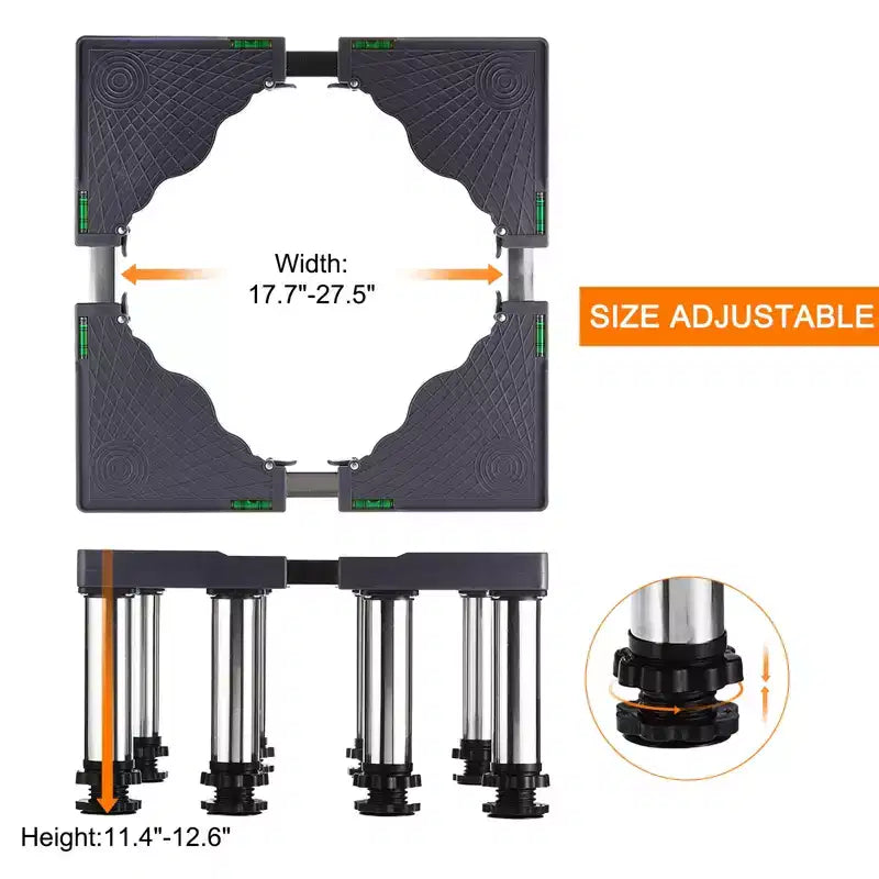 8-Foot Adjustable Mini Fridge Stand with Anti-Vibration Pads, 275 lbs Capacity