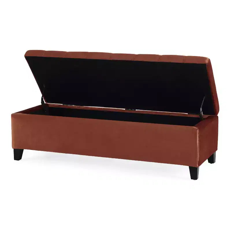 50" Boucle Ottoman Bench with Hinged Lid and Hidden Storage for Living Room