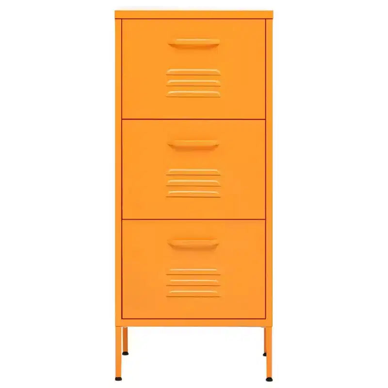 Mustard Yellow Steel Storage Cabinet with 3 Drawers, 16.7"x13.8"x40"
