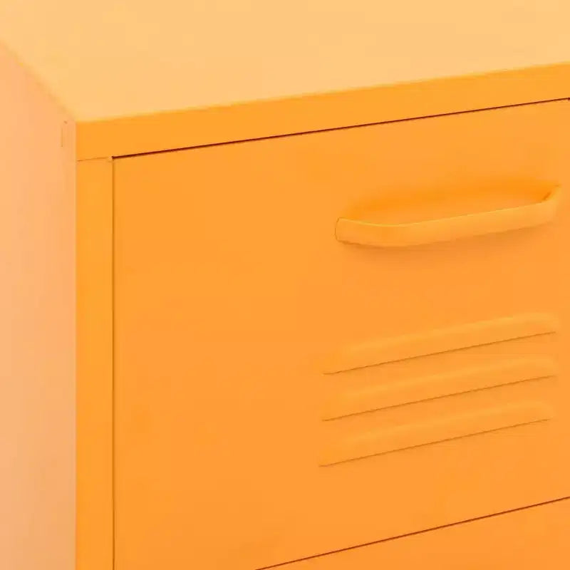 Mustard Yellow Steel Storage Cabinet with 3 Drawers, 16.7"x13.8"x40"