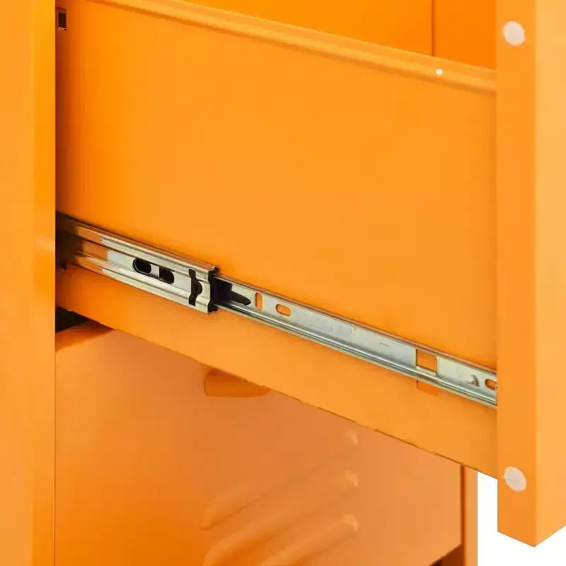Mustard Yellow Steel Storage Cabinet with 3 Drawers, 16.7"x13.8"x40"