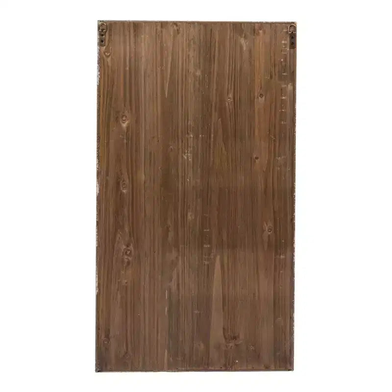 Antique White Wood Wall Cabinet with 3 Shelves and Glass Doors