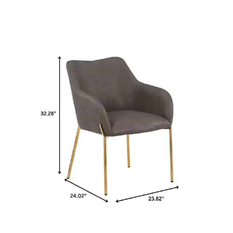 Modern Upholstered Dining Chair with Gold Iron Legs, Set of 2, Stylish Accent Chair for Dining Room or Kitchen