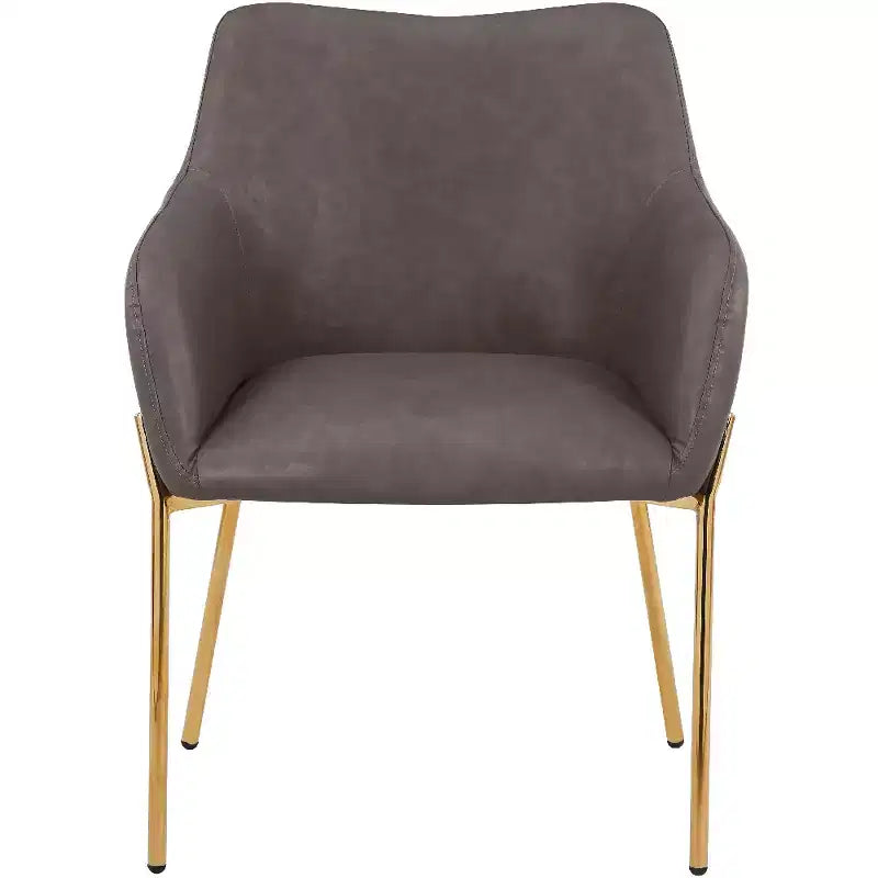 Modern Upholstered Dining Chair with Gold Iron Legs, Set of 2, Stylish Accent Chair for Dining Room or Kitchen