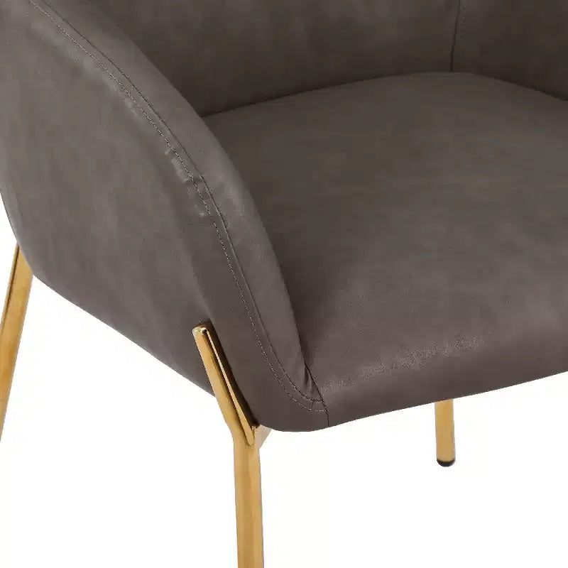 Modern Upholstered Dining Chair with Gold Iron Legs, Set of 2, Stylish Accent Chair for Dining Room or Kitchen