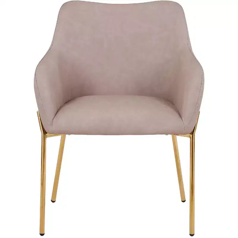 Modern Upholstered Dining Chair with Gold Iron Legs, Set of 2, Stylish Accent Chair for Dining Room or Kitchen