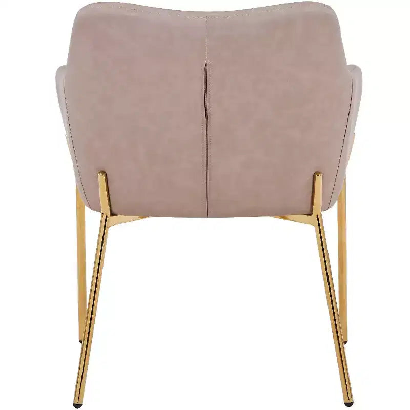 Modern Upholstered Dining Chair with Gold Iron Legs, Set of 2, Stylish Accent Chair for Dining Room or Kitchen