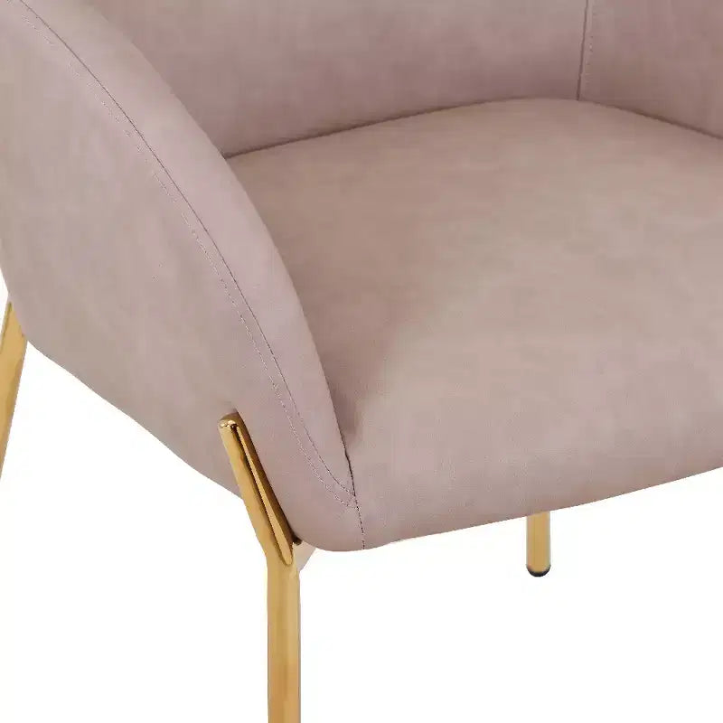 Modern Upholstered Dining Chair with Gold Iron Legs, Set of 2, Stylish Accent Chair for Dining Room or Kitchen