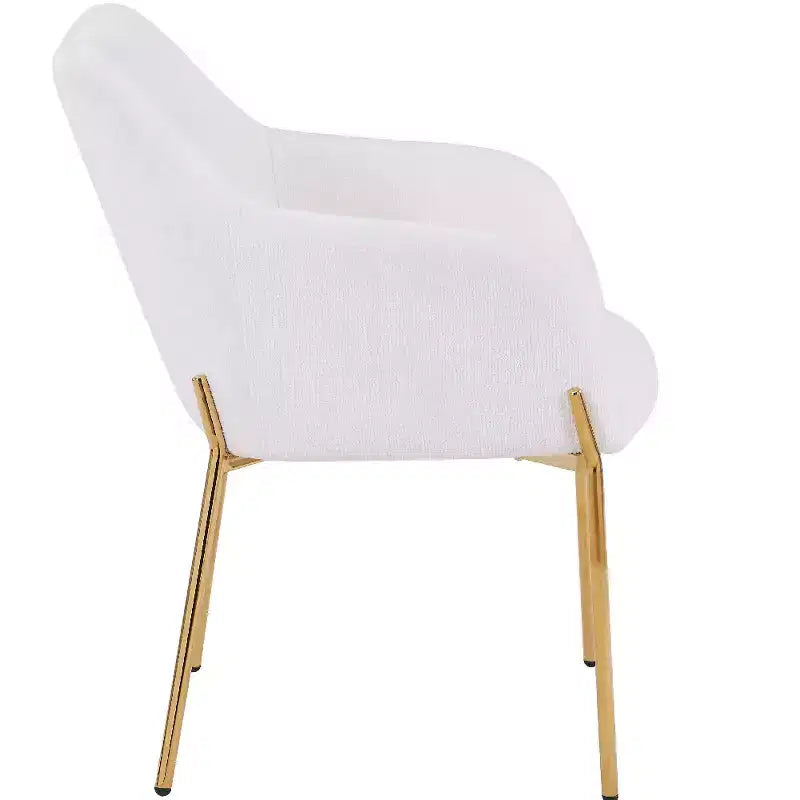 Modern Upholstered Dining Chair with Gold Iron Legs, Set of 2, Stylish Accent Chair for Dining Room or Kitchen