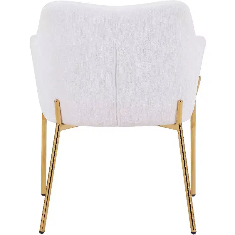 Modern Upholstered Dining Chair with Gold Iron Legs, Set of 2, Stylish Accent Chair for Dining Room or Kitchen