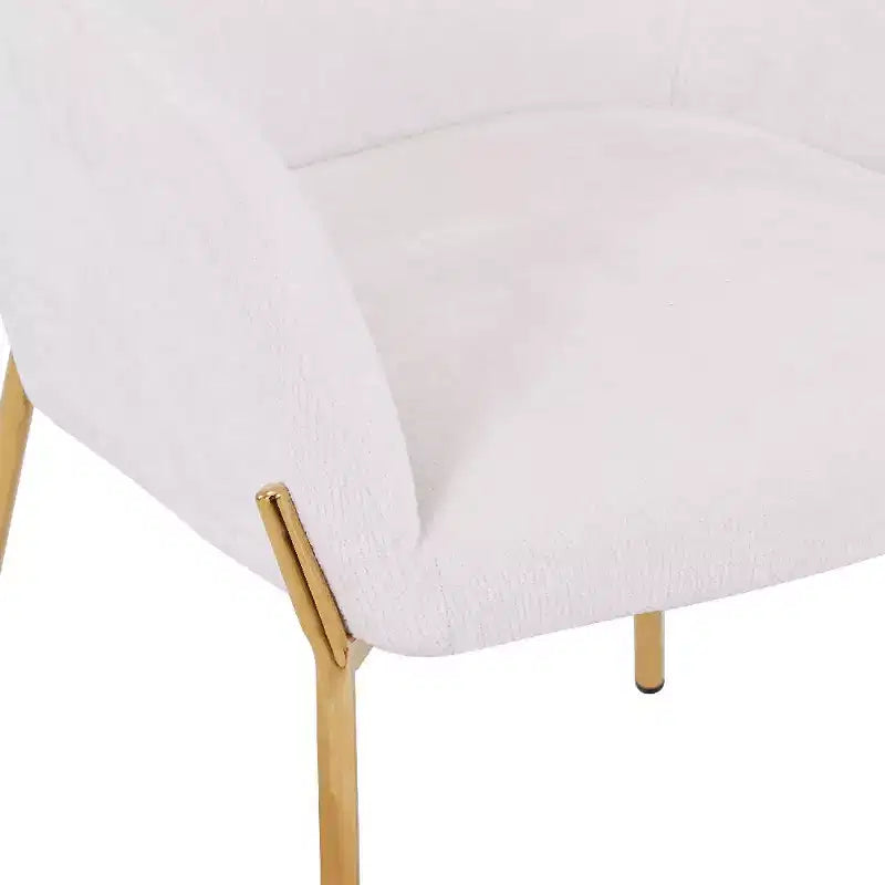 Modern Upholstered Dining Chair with Gold Iron Legs, Set of 2, Stylish Accent Chair for Dining Room or Kitchen