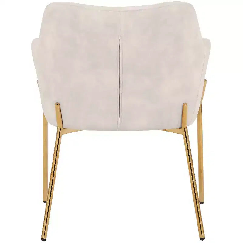 Modern Upholstered Dining Chair with Gold Iron Legs, Set of 2, Stylish Accent Chair for Dining Room or Kitchen
