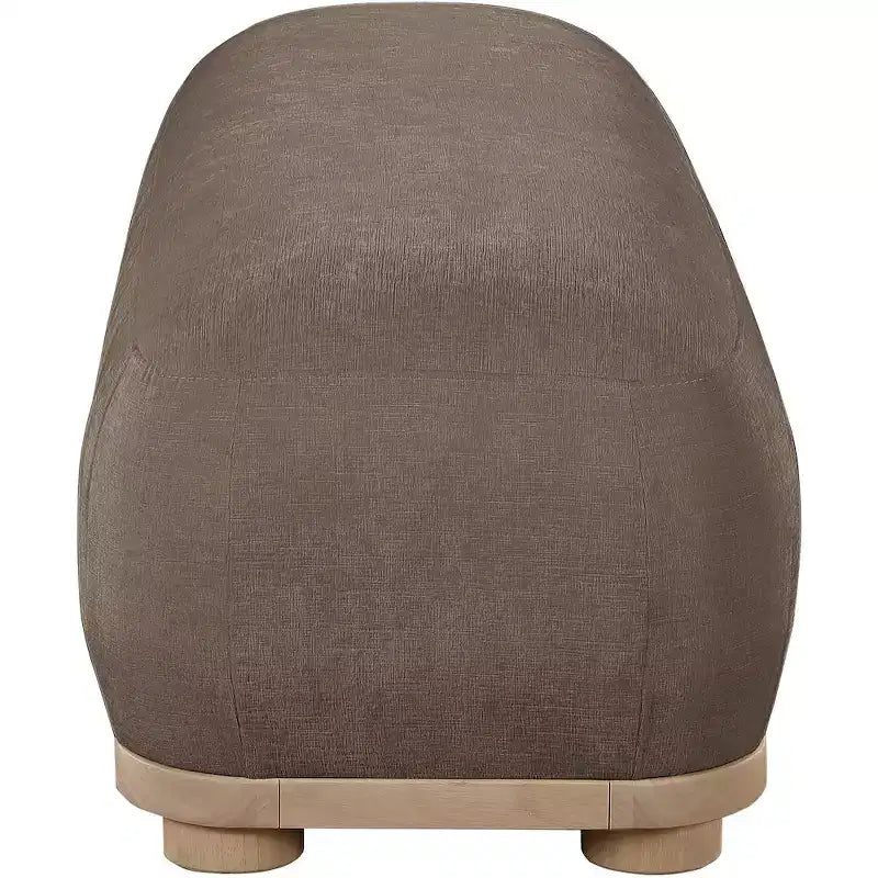 Chenille Fabric Upholstered Bench, Mid-Century Modern Style, 60"W