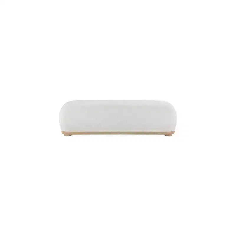 Chenille Fabric Upholstered Bench, Mid-Century Modern Style, 60"W
