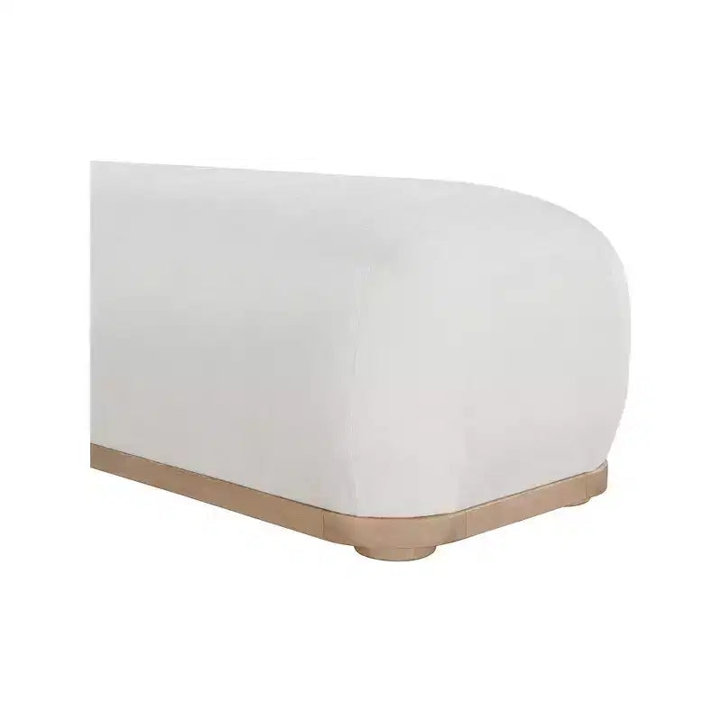 Chenille Fabric Upholstered Bench, Mid-Century Modern Style, 60"W
