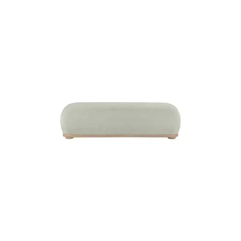 Chenille Fabric Upholstered Bench, Mid-Century Modern Style, 60"W