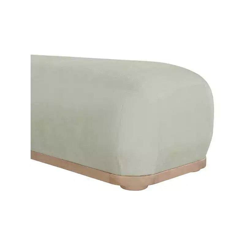 Chenille Fabric Upholstered Bench, Mid-Century Modern Style, 60"W