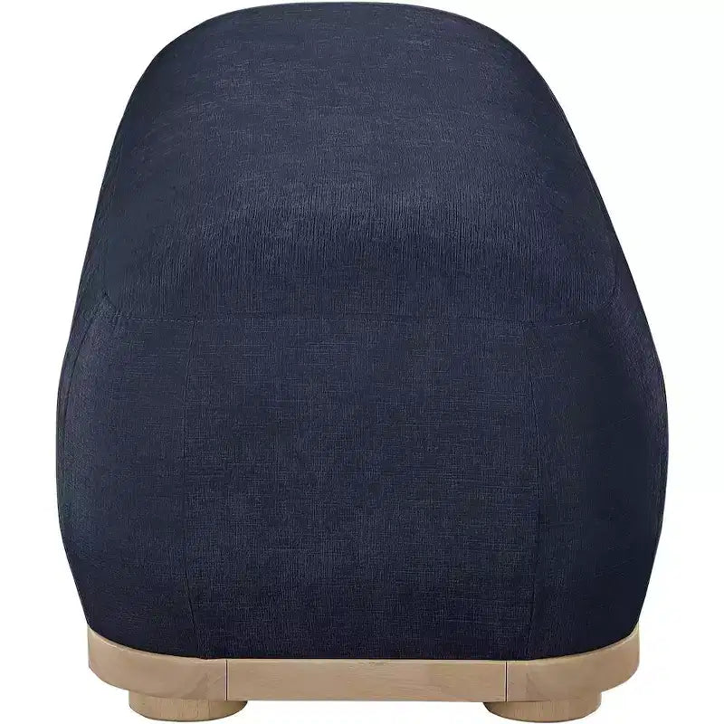 Chenille Fabric Upholstered Bench, Mid-Century Modern Style, 60"W