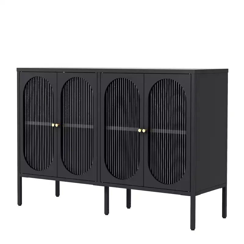 Tall Buffet Cabinet with Storage, Sideboard with Glass Doors & Adjustable Shelves for Kitchen, Dining Room