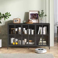 Tall Buffet Cabinet with Storage, Sideboard with Glass Doors & Adjustable Shelves for Kitchen, Dining Room