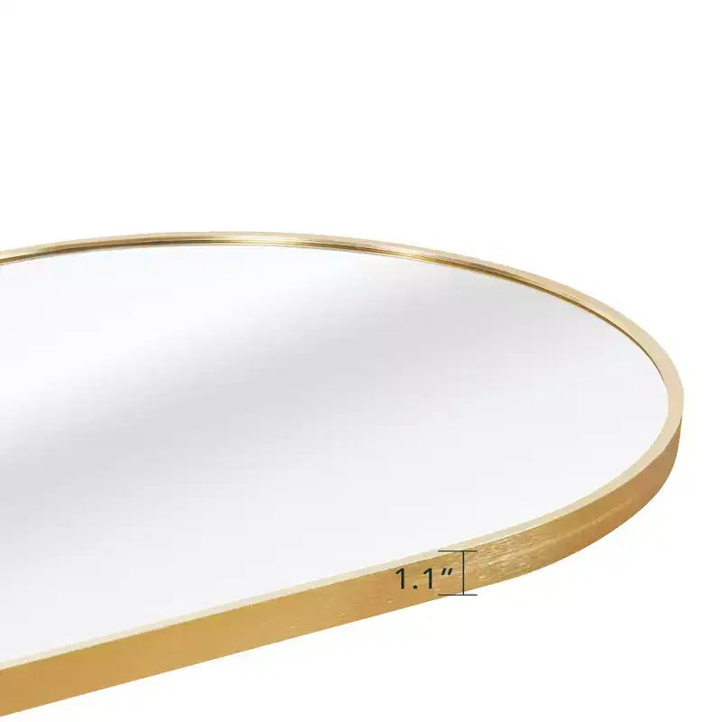 63x20 Inch Pill-Shaped Full-Length Mirror, Shatterproof Design