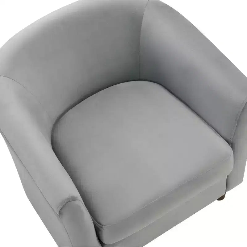 Velvet Accent Chair with Ottoman, Modern Barrel Chair Armchair for Living Room, Bedroom