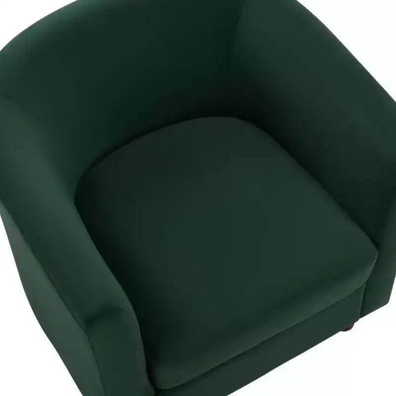 Velvet Accent Chair with Ottoman, Modern Barrel Chair Armchair for Living Room, Bedroom